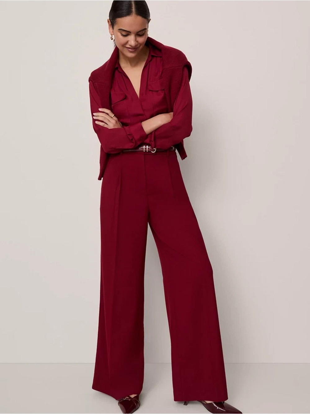 NWT - Statement Palazzo Pant - Cherry Pie (Red)